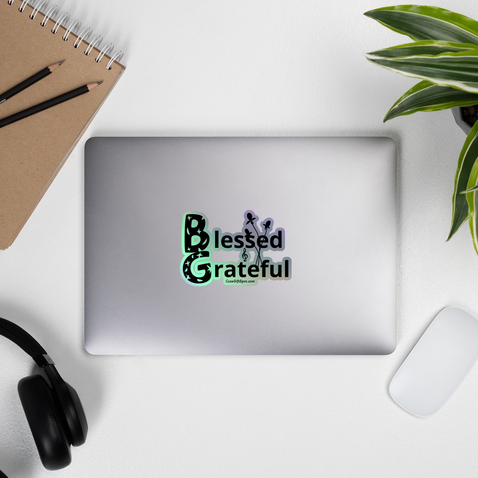 Blessed & Grateful Holographic stickers - Image 3