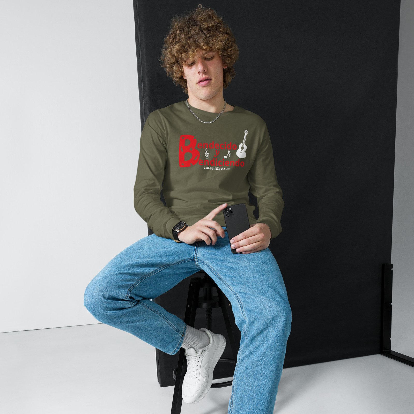 Bendecido y Bendiciendo Camiseta Manga Larga - Unisex Long Sleeve Tee - Image 4