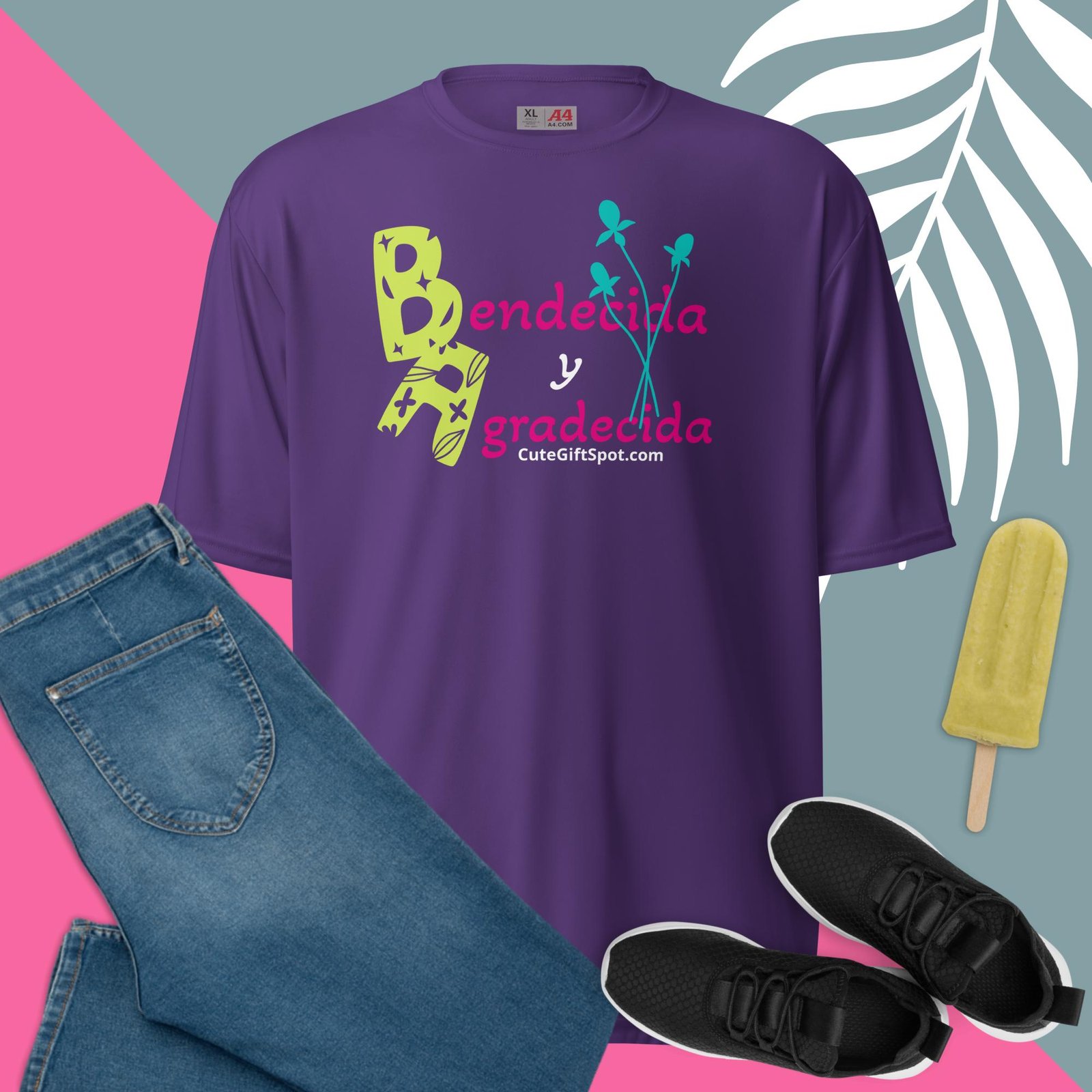 Bendecida y Agradecida Camiseta - Unisex performance crew neck t-shirt