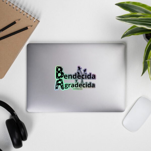 kiss-cut-holographic-stickers-grey-5.5x5.5-front-68bdef6e47b38.jpg Bendicida y Agradecida Pegatinas | Stickers | Holographic stickers